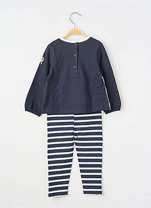Ensemble pantalon broderie bleu ELLE EST OU LA MER fille