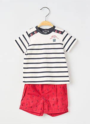 Ensemble short tissage jersey bleu ELLE EST OU LA MER garcon
