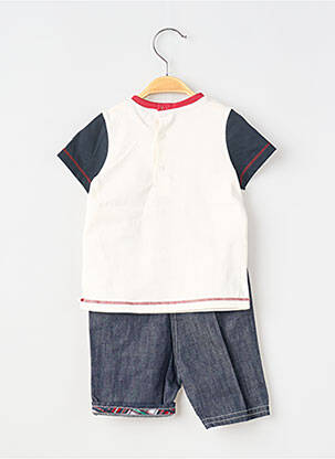 Ensemble short col rond bleu ELLE EST OU LA MER garçon