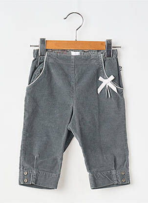 Pantalon droit tissage velours taille élastique gris COUDEMAIL fille