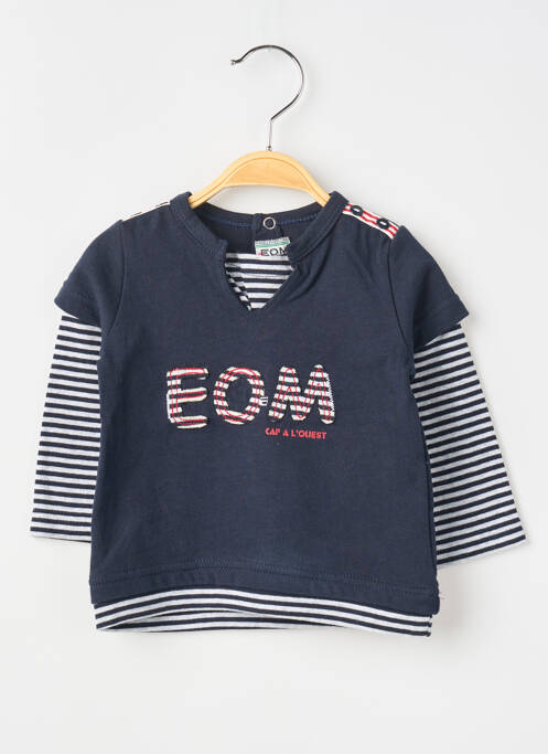 T-shirt manches longues manches longues bleu ELLE EST OU LA MER garcon