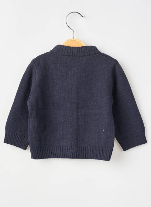 Gilet manches longues col rond bleu COUDEMAIL garcon