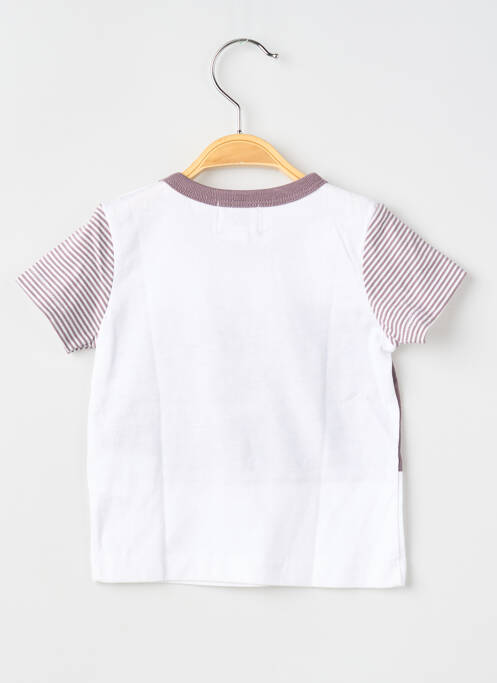 T-shirt stretch manches courtes blanc ELLE EST OU LA MER garcon