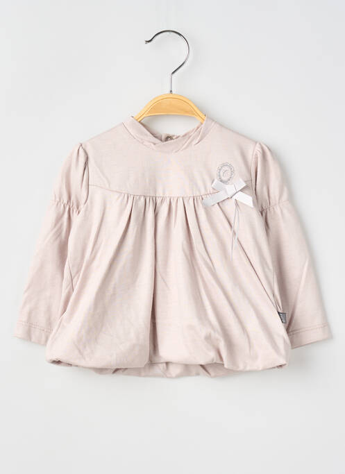 T-shirt stretch manches longues rose COUDEMAIL fille