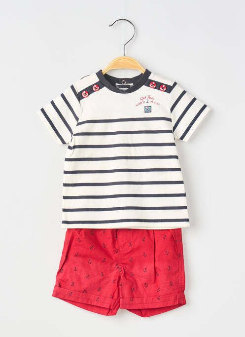 Ensemble short poches bleu ELLE EST OU LA MER garcon