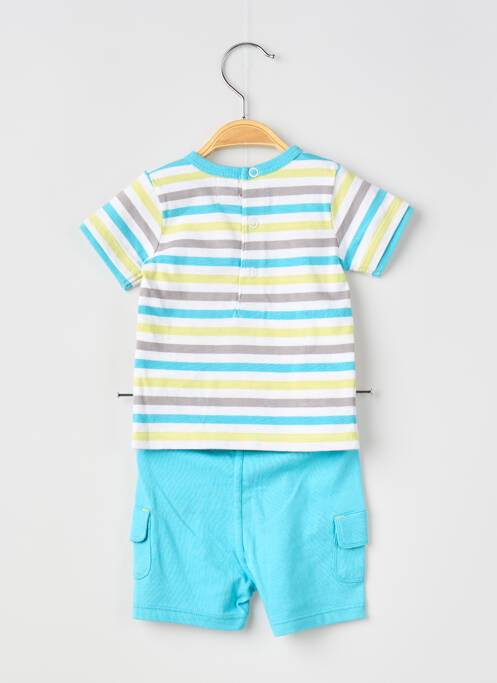 Ensemble short sérigraphie bleu ELLE EST OU LA MER garcon