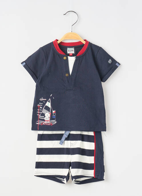 Ensemble short bleu ELLE EST OU LA MER garçon