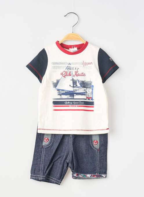 Ensemble short bleu ELLE EST OU LA MER garçon