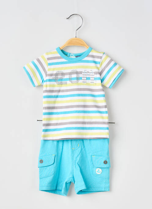 Ensemble short bleu ELLE EST OU LA MER garçon