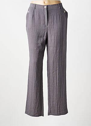 Pantalon droit tissage crêpe taille normale gris TELMAIL femme
