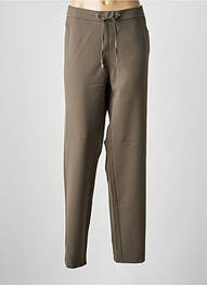 Pantalon droit tissage crêpe taille normale vert FRANK WALDER femme