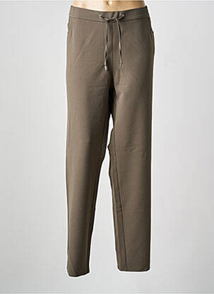 Pantalon droit tissage crêpe taille normale vert FRANK WALDER femme