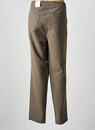Pantalon droit tissage crêpe taille normale vert FRANK WALDER femme