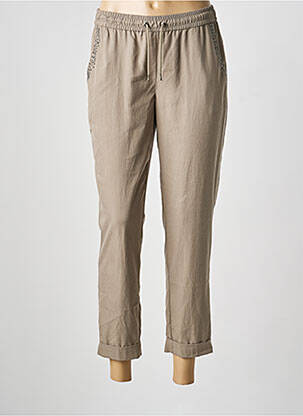 Pantalon 7/8 tissage popeline taille normale vert THOMAS RABE femme