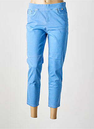 Jegging tissage popeline taille normale bleu ANNA MONTANA femme