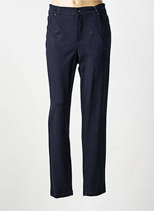 Pantalon slim tissage popeline taille normale bleu ANNA MONTANA femme