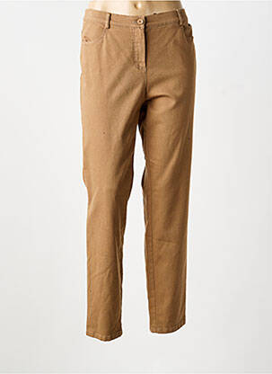 Pantalon slim stretch taille normale marron FRANK WALDER femme