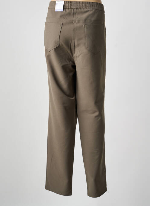 Pantalon droit tissage crêpe taille normale vert FRANK WALDER femme