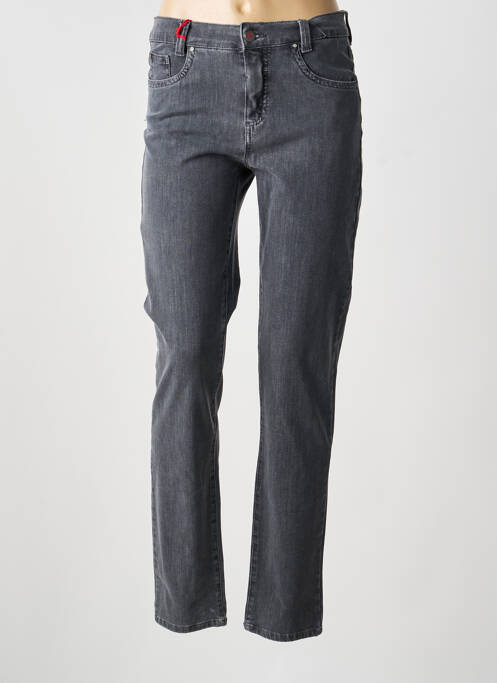 Jeans coupe slim tissage brut taille normale gris ANNA MONTANA femme