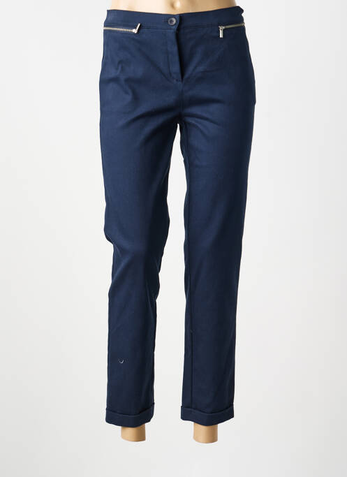 Pantalon 7/8 stretch taille normale bleu FRANK WALDER femme