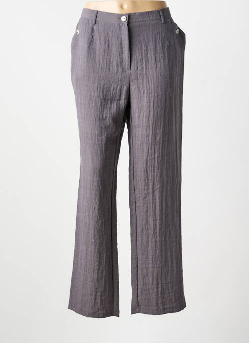 Pantalon droit fermeture zippée sous rabat boutonné taille normale gris TELMAIL femme