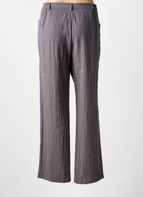 Pantalon droit fermeture zippée sous rabat boutonné taille normale gris TELMAIL femme