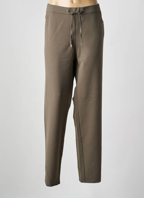 Pantalon droit stretch taille normale vert FRANK WALDER femme