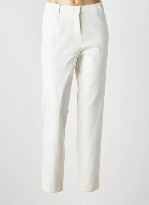 Pantalon slim stretch taille normale beige FRANK WALDER femme