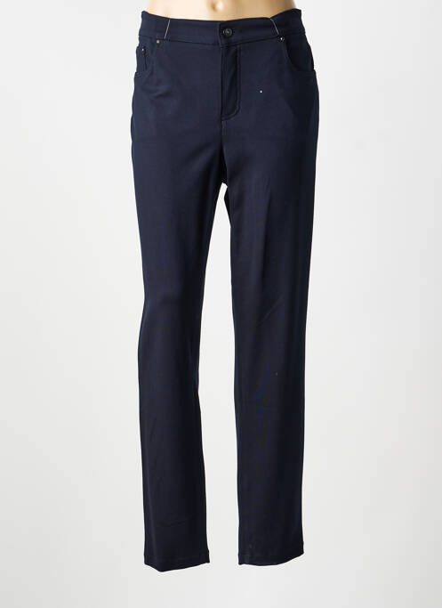 Pantalon slim tissage popeline taille normale bleu ANNA MONTANA femme
