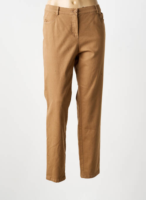 Pantalon slim stretch taille normale marron FRANK WALDER femme