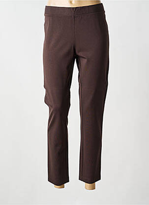 Pantalon 7/8 stretch taille normale marron ARONA femme