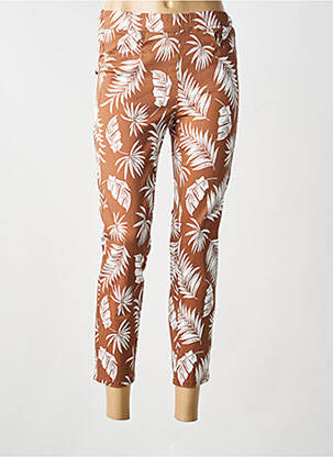 Pantalon 7/8 stretch taille normale marron FRANK WALDER femme
