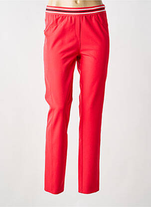 Pantalon slim tissage popeline taille normale rouge FRANK WALDER femme