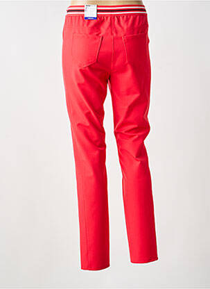 Pantalon slim tissage popeline taille normale rouge FRANK WALDER femme