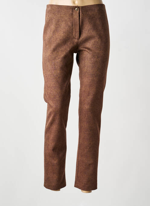 Pantalon slim taille élastique taille normale marron MERI & ESCA femme