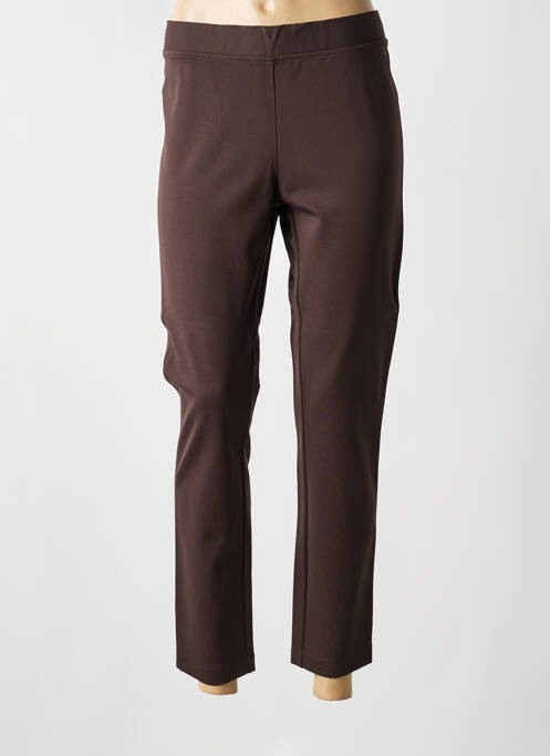 Pantalon 7/8 stretch taille normale marron ARONA femme