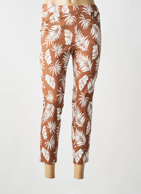 Pantalon 7/8 stretch taille normale marron FRANK WALDER femme