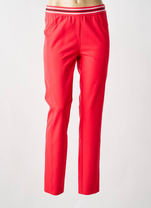 Pantalon slim tissage popeline taille normale rouge FRANK WALDER femme