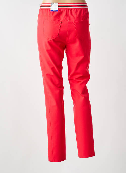 Pantalon slim tissage popeline taille normale rouge FRANK WALDER femme