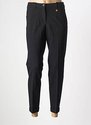 Pantalon slim tissage popeline taille normale noir INVISIBLE femme