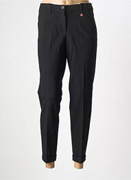 Pantalon slim tissage popeline taille normale noir INVISIBLE femme