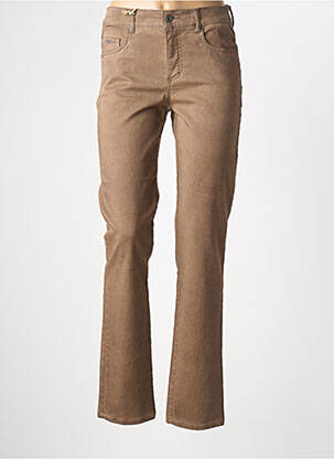 Pantalon droit stretch taille normale marron ANNA MONTANA femme