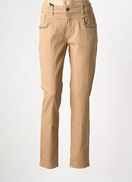 Jeans coupe slim tissage brut taille normale marron ANNA MONTANA femme