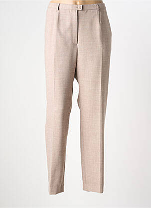 Pantalon droit fermeture zippée sous rabat boutonné taille normale beige WEINBERG femme