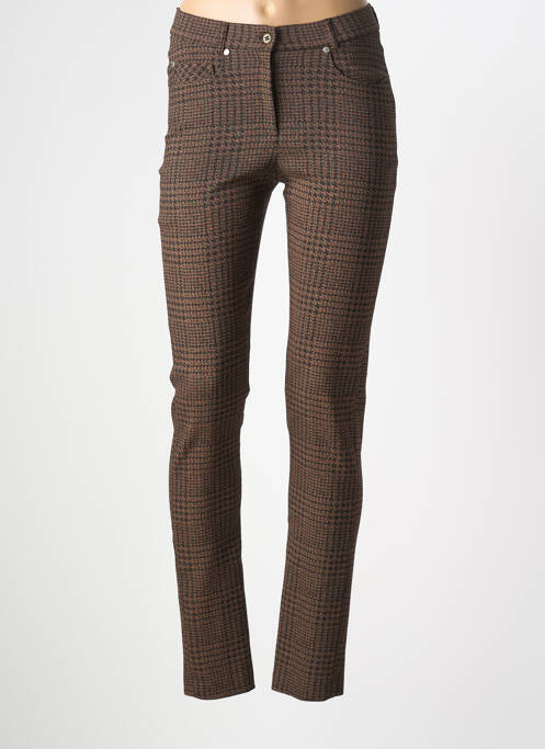 Pantalon slim stretch taille normale marron GUY DUBOUIS femme