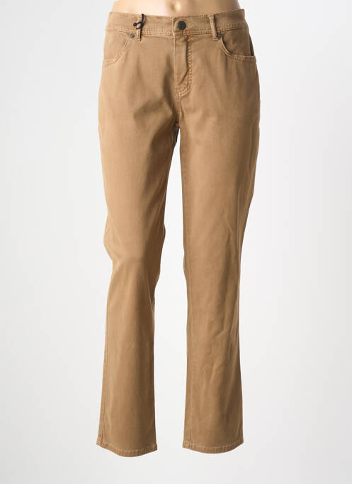 Jeans coupe slim marron ANNA MONTANA femme