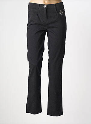 Pantalon droit stretch taille normale noir FRANK WALDER femme