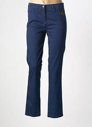 Pantalon slim tissage popeline taille normale bleu FRANK WALDER femme