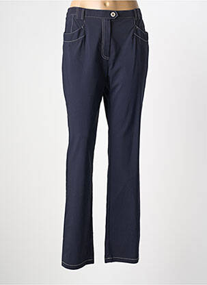 Pantalon droit tissage crêpe taille normale bleu TELMAIL femme