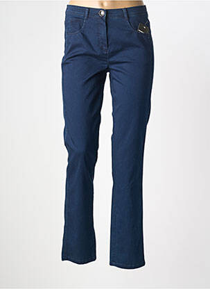 Pantalon slim tissage popeline taille normale bleu FRANK WALDER femme